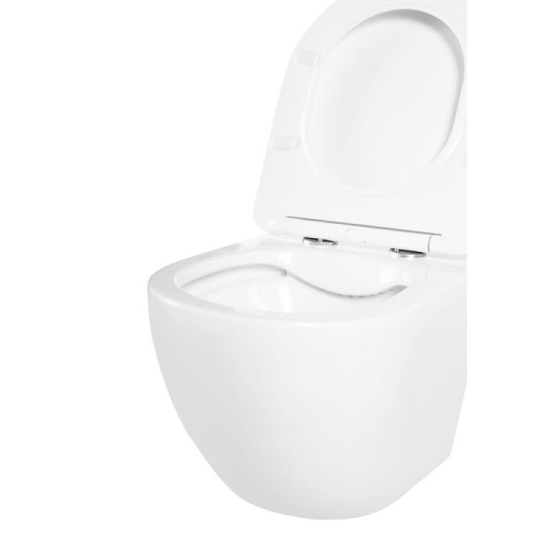 Унитаз подвесной BelBagno UNO, безободковый, сиденье soft close, белый, BB3105CHR/SC