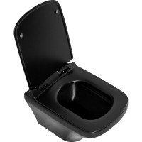 Унитаз подвесной BelBagno Sela BB3201CHR-MB безободковый, цвет черный матовый