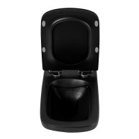 Унитаз подвесной BelBagno Sela BB3201CHR-MB безободковый, цвет черный матовый