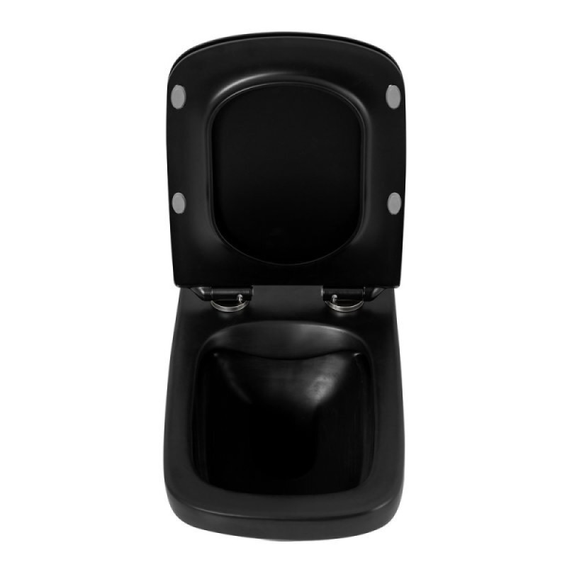 Унитаз подвесной BelBagno Sela BB3201CHR-MB безободковый, цвет черный матовый