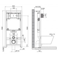 Инсталляция BelBagno BB3202CHR-MB/BB3202SC-MB/BB002-80/BB007-PR-NERO.M, с унитазом BelBagno Ardente-C, сиденье с микролифтом, клавиша черная, комплект