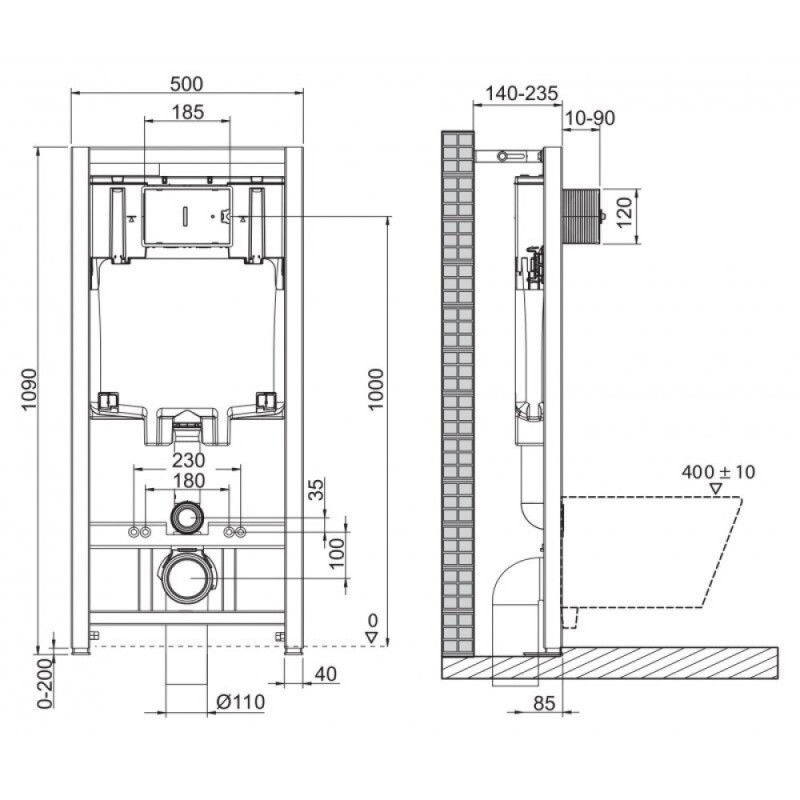 Инсталляция BelBagno BB3202CHR-MB/BB3202SC-MB/BB002-80/BB007-PR-NERO.M, с унитазом BelBagno Ardente-C, сиденье с микролифтом, клавиша черная, комплект