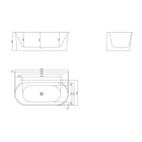 Ванна акриловая BelBagno 170 х 80 см, внешняя часть черная матовая, BB409-1700-800-W/NM