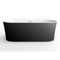 Ванна акриловая BelBagno 170 х 80 см, внешняя часть черная матовая, BB409-1700-800-W/NM