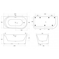 Ванна акриловая BelBagno BB410-1500-780-L/R, 150 х 80 см, слив-перелив в комплекте, белая