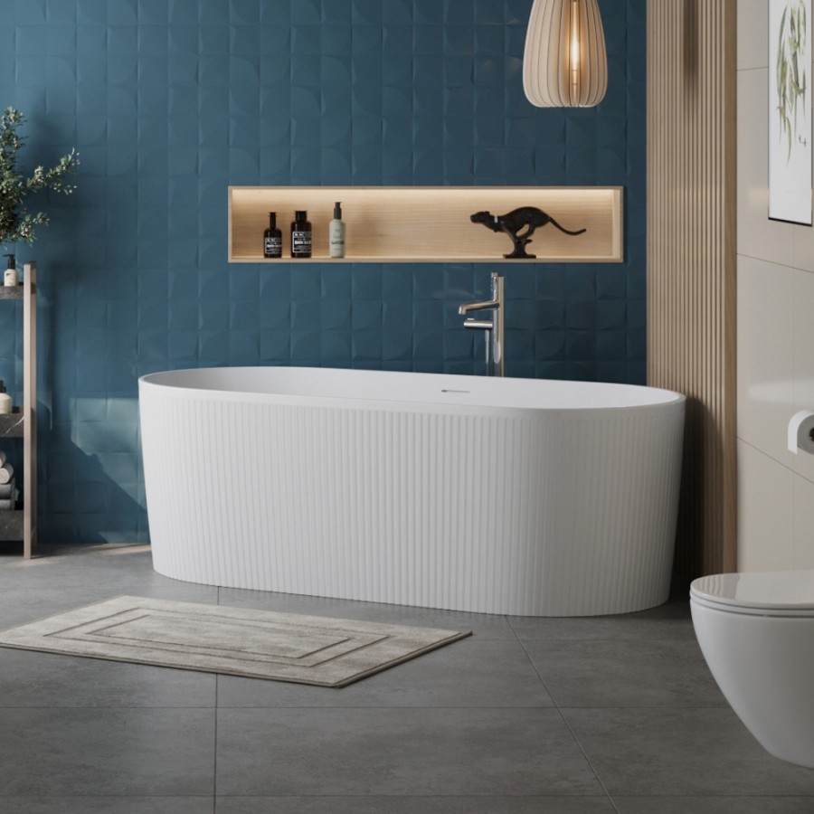 Ванна акриловая BelBagno BB411-1700-800-MATT, 170 х 80 см, слив-перелив в комплекте, белая матовая