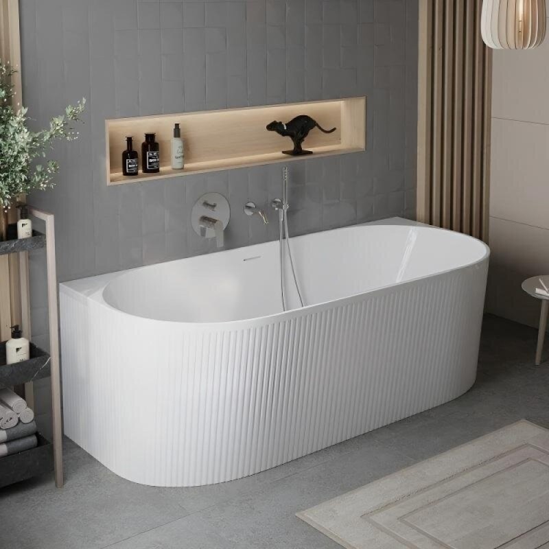 Ванна акриловая BelBagno BB412-1700-800-MATT, 170 х 80 см, слив-перелив в комплекте, белая матовая