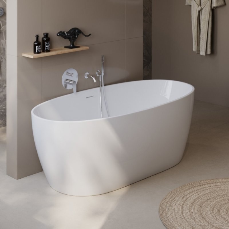 Ванна акриловая BelBagno BB414-1700-800, 170 х 80 см, слив-перелив в комплекте, белая