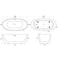 Ванна акриловая BelBagno BB414-1700-800, 170 х 80 см, слив-перелив в комплекте, белая