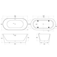 Ванна акриловая BelBagno BB416-1700-800, 170 х 80 см, слив-перелив в комплекте, белая