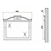 Зеркало BelBagno Primavera BB45S/WA, 100 см, белый