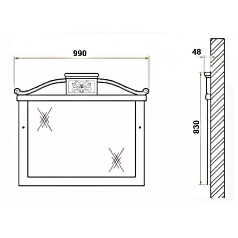 Зеркало BelBagno Primavera BB45S/WA, 100 см, белый