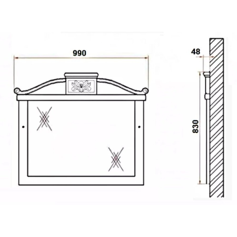 Зеркало BelBagno Primavera BB45S/WA, 100 см, белый