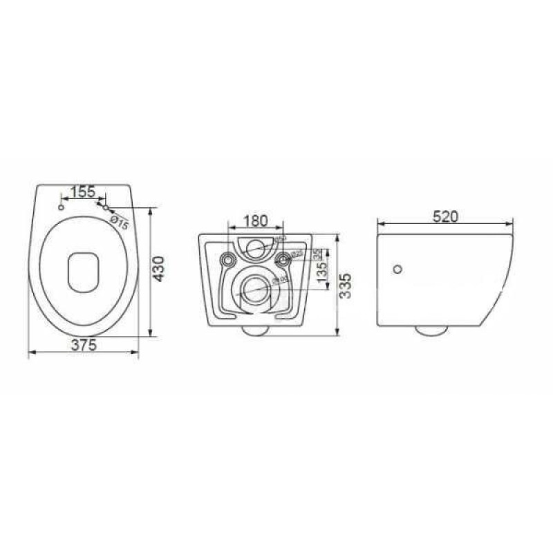 Подвесной унитаз BelBagno Prospero BB507B, безободковый