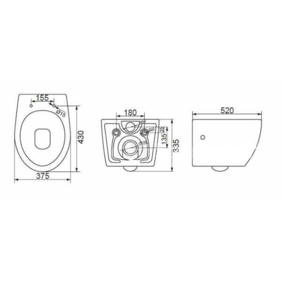 Подвесной унитаз BelBagno Prospero BB507B, безободковый