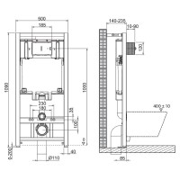 Инсталляция BelBagno BB507B/BB2020SC/BB002-80/BB005-PR-CHROME, безободковый белый унитаз, сиденье микролифт, клавиша смыва хром