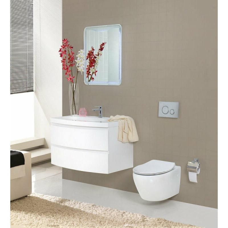 Инсталляция BelBagno BB507B/BB2020SC/BB002-80/BB005-PR-CHROME, безободковый белый унитаз, сиденье микролифт, клавиша смыва хром