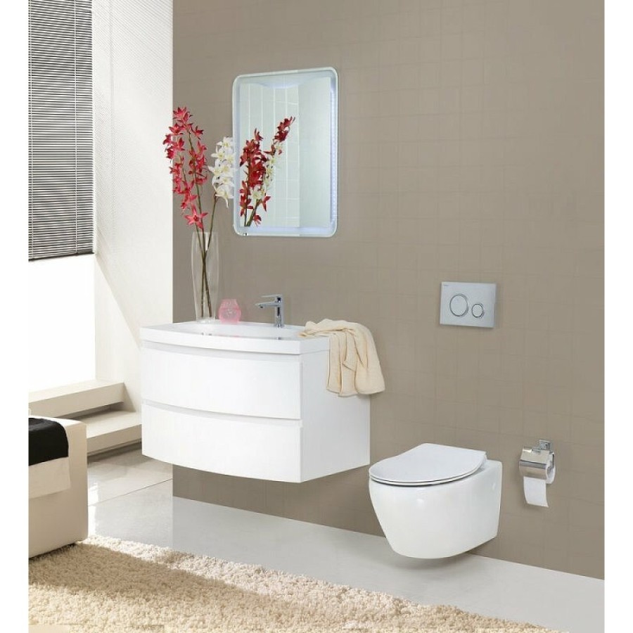 Инсталляция BelBagno BB507B/BB2020SC/BB002-80/BB005-PR-CHROME, безободковый белый унитаз, сиденье микролифт, клавиша смыва хром