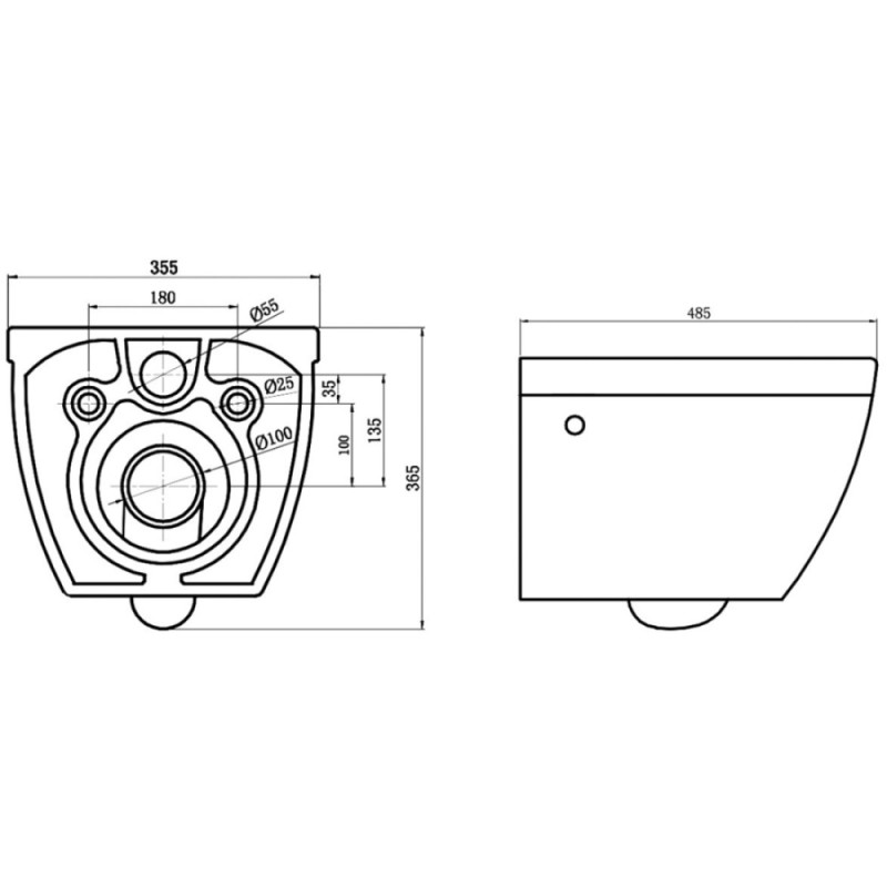 Подвесной унитаз BelBagno Cento-R BB509CH, безободковый