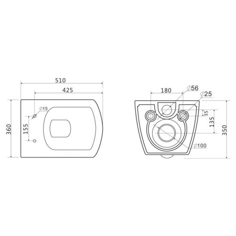Подвесной унитаз BelBagno Carina BB514CHR, безободковый, белый