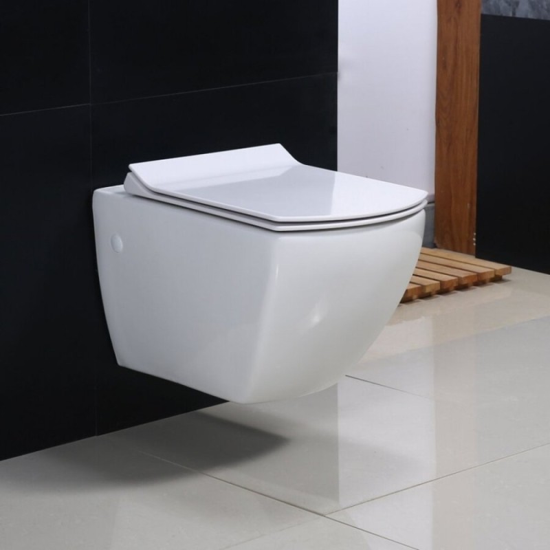 Подвесной унитаз BelBagno Carina BB514CHR, безободковый, белый