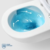 Унитаз BelBagno Uno BB5177CH-TOR/SC подвесной, безободковый, сиденье с микролифтом, белый