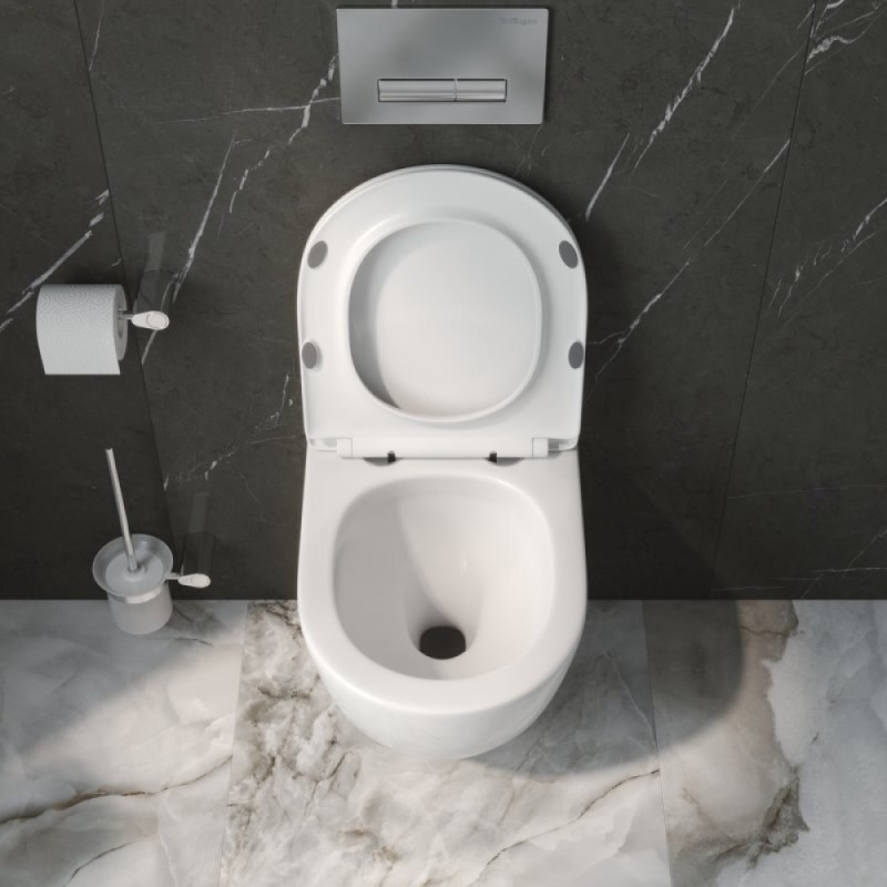 Унитаз BelBagno Uno BB5177CH-TOR/SC подвесной, безободковый, сиденье с микролифтом, белый