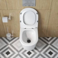 Унитаз подвесной BelBagno Tre-Tor BB5180CH-TOR/SC, безободковый, крышка микролифт, белый