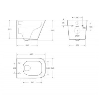 Подвесной унитаз BelBagno Tornado Ardente-Tor BB520CH-TOR/SC, безободковый, сиденье микролифт, белый