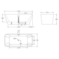 Ванна акриловая BelBagno BB60-1700-800, 170 х 80 см