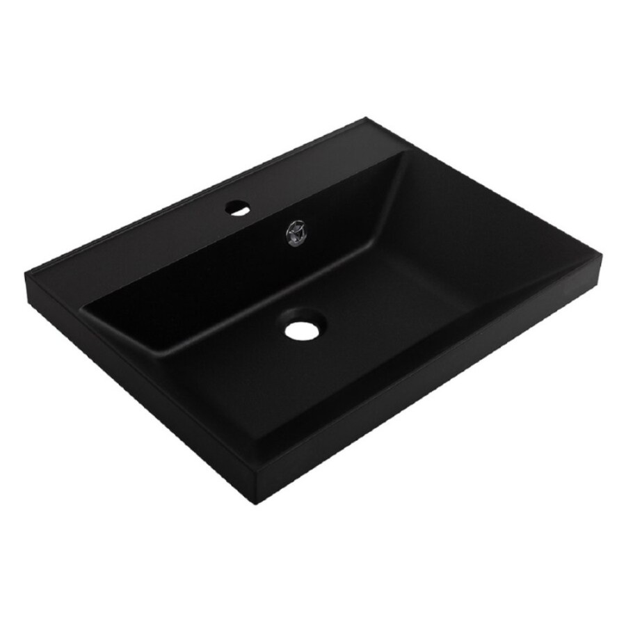 Раковина BelBagno BB600/450-LV-ART-AST-NERO, 60 см, искусственный камень, черный матовый