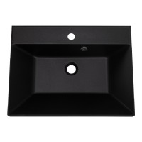 Раковина BelBagno BB600/450-LV-ART-AST-NERO, 60 см, искусственный камень, черный матовый