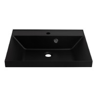 Раковина BelBagno BB600/450-LV-ART-AST-NERO, 60 см, искусственный камень, черный матовый