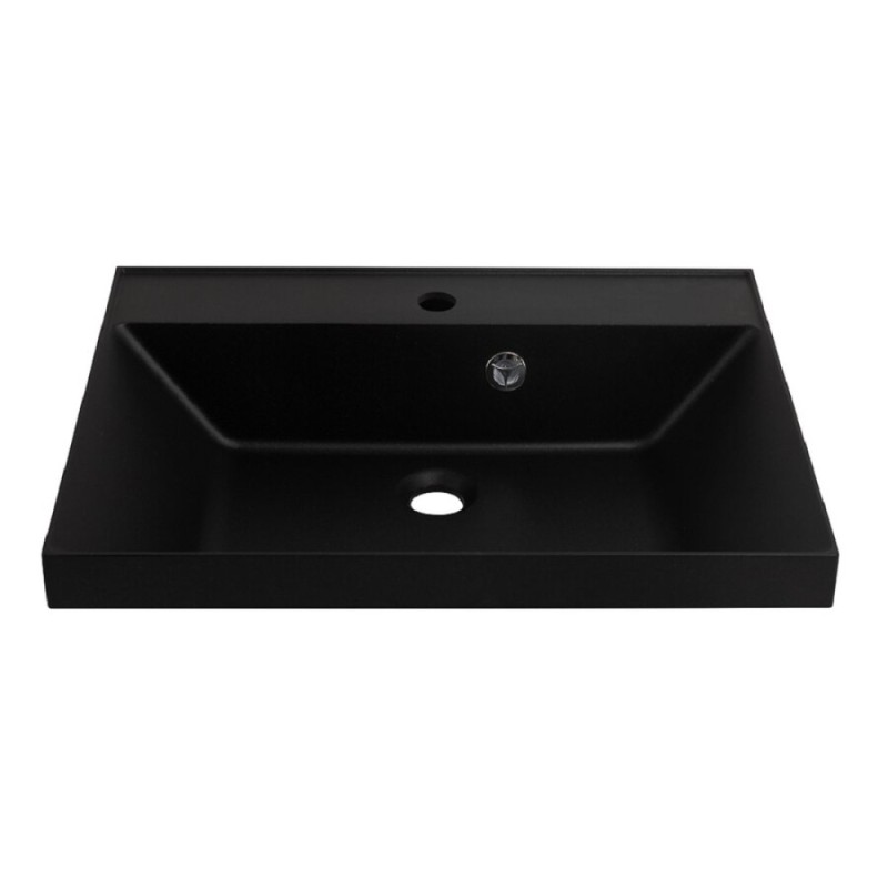 Раковина BelBagno BB600/450-LV-ART-AST-NERO, 60 см, искусственный камень, черный матовый