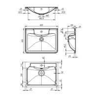 Раковина Belbagno Albano BB600/455-LV-MR-ALR 60 см, белая