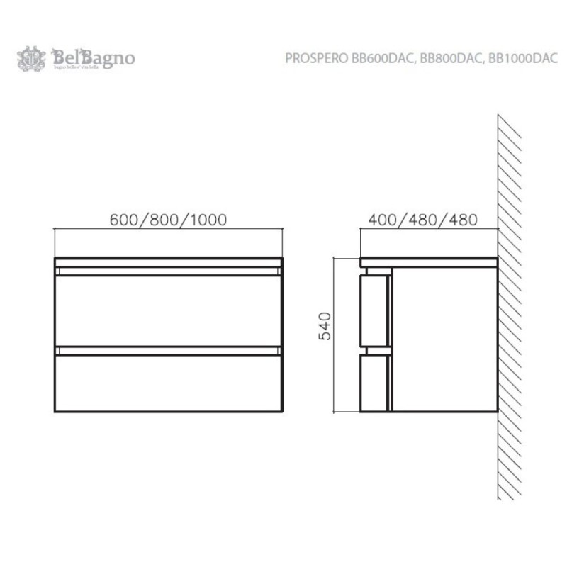 Тумба под раковину BelBagno Prospero BB600DAC/TL, цвет Tortora Lucido
