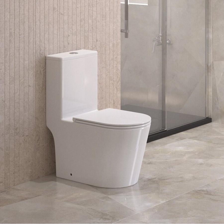 Напольный унитаз BelBagno Tre-Tor BB673CP-MN-TOR/SC с бачком, безободковый, смыв торнадо, сиденье микролифт, белый