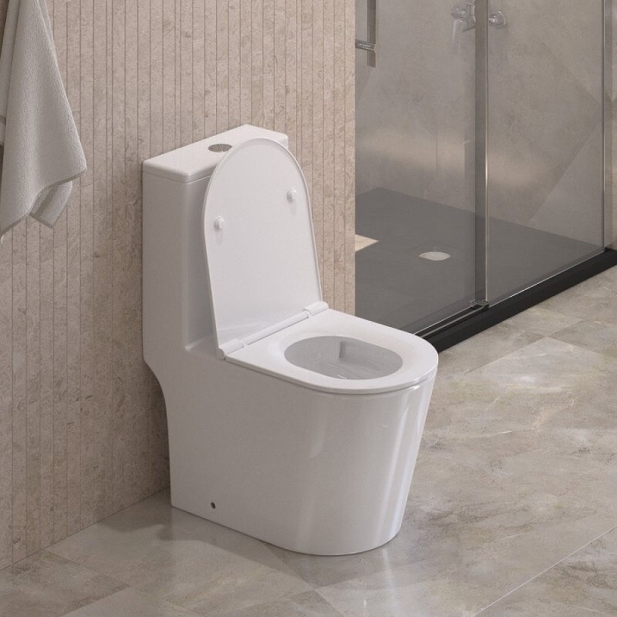 Напольный унитаз BelBagno Tre-Tor BB673CP-MN-TOR/SC с бачком, безободковый, смыв торнадо, сиденье микролифт, белый