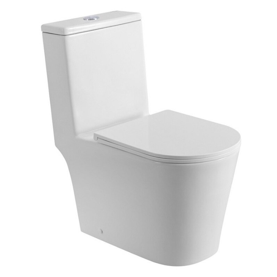 Напольный унитаз BelBagno Tre-Tor BB673CP-MN-TOR/SC с бачком, безободковый, смыв торнадо, сиденье микролифт, белый