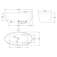 Ванна акриловая BelBagno BB69-1700-W0, 170 х 85 см, белая
