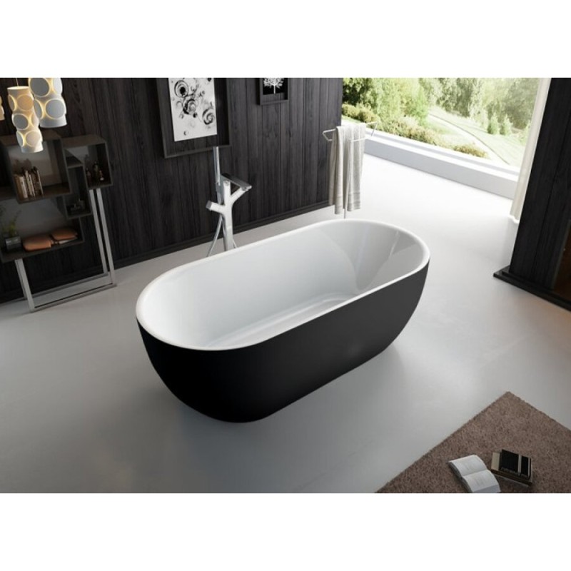 Ванна акриловая BelBagno 150 х 80 x 60 см, внешняя часть черная матовая, BB70-1500-800-W/NM