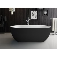 Ванна акриловая BelBagno 150 х 80 x 60 см, внешняя часть черная матовая, BB70-1500-800-W/NM
