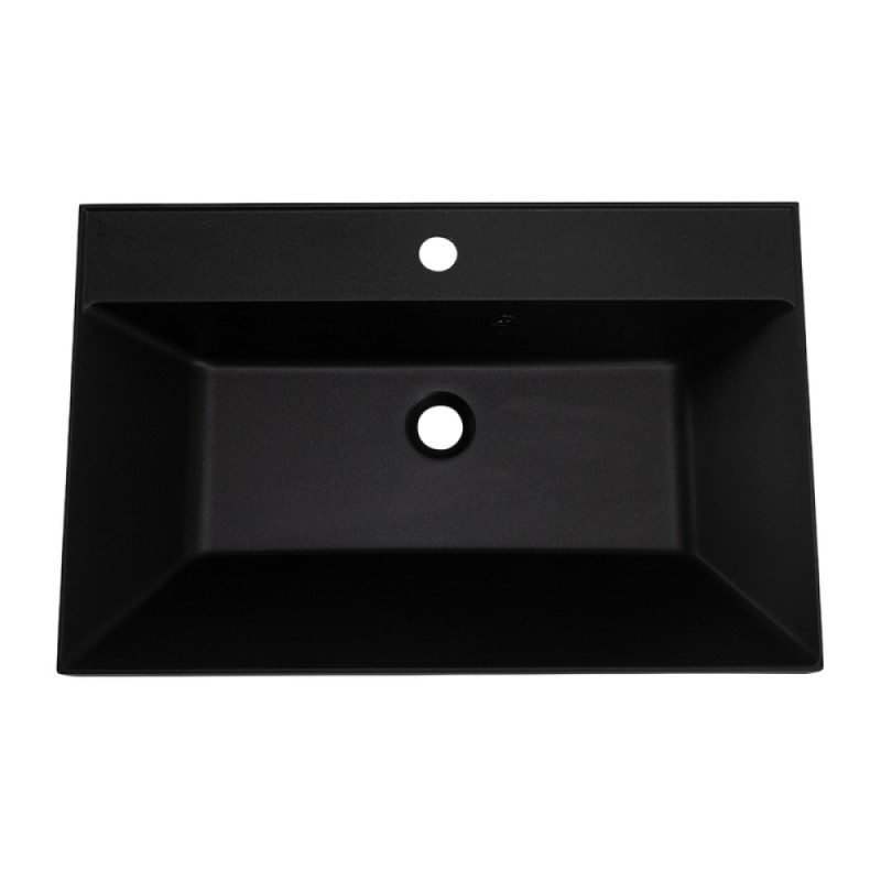 Раковина BelBagno BB700/450-LV-ART-AST-NERO, 70 см, искусственный камень, черная матовая