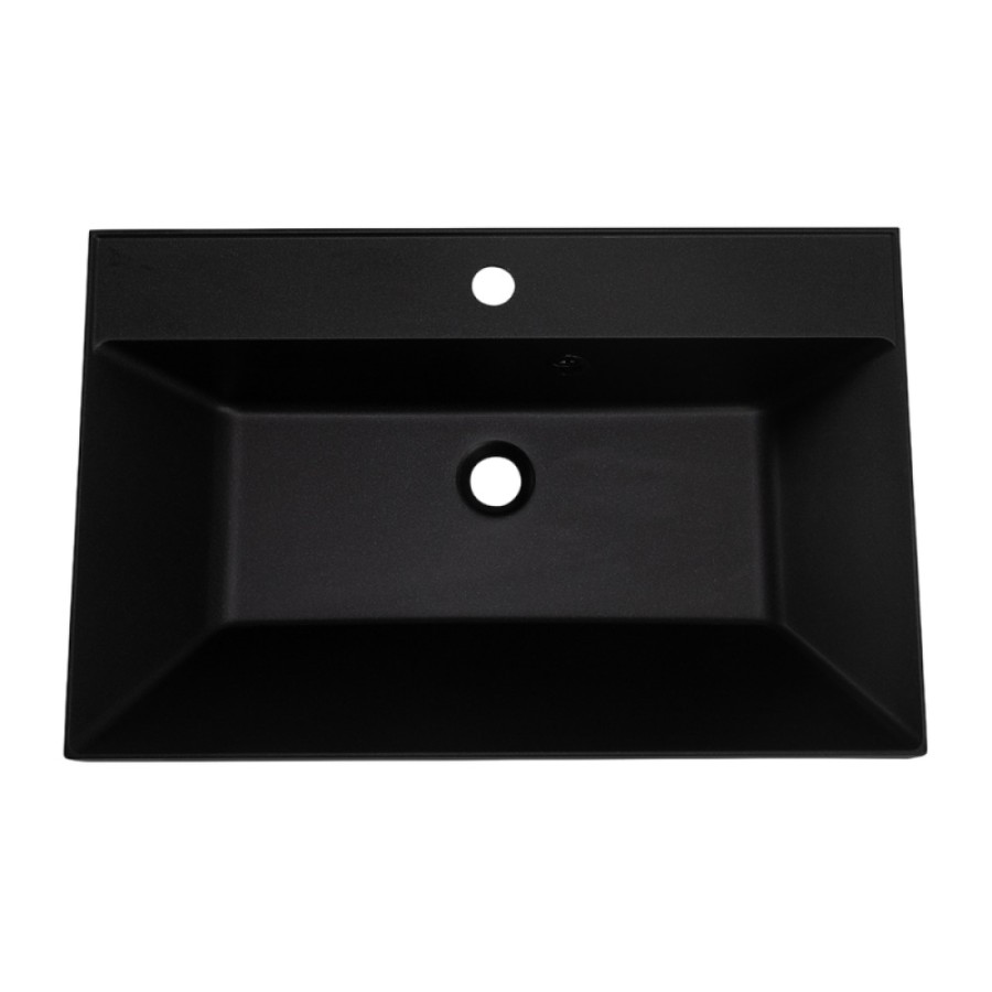 Раковина BelBagno BB700/450-LV-ART-AST-NERO, 70 см, искусственный камень, черная матовая
