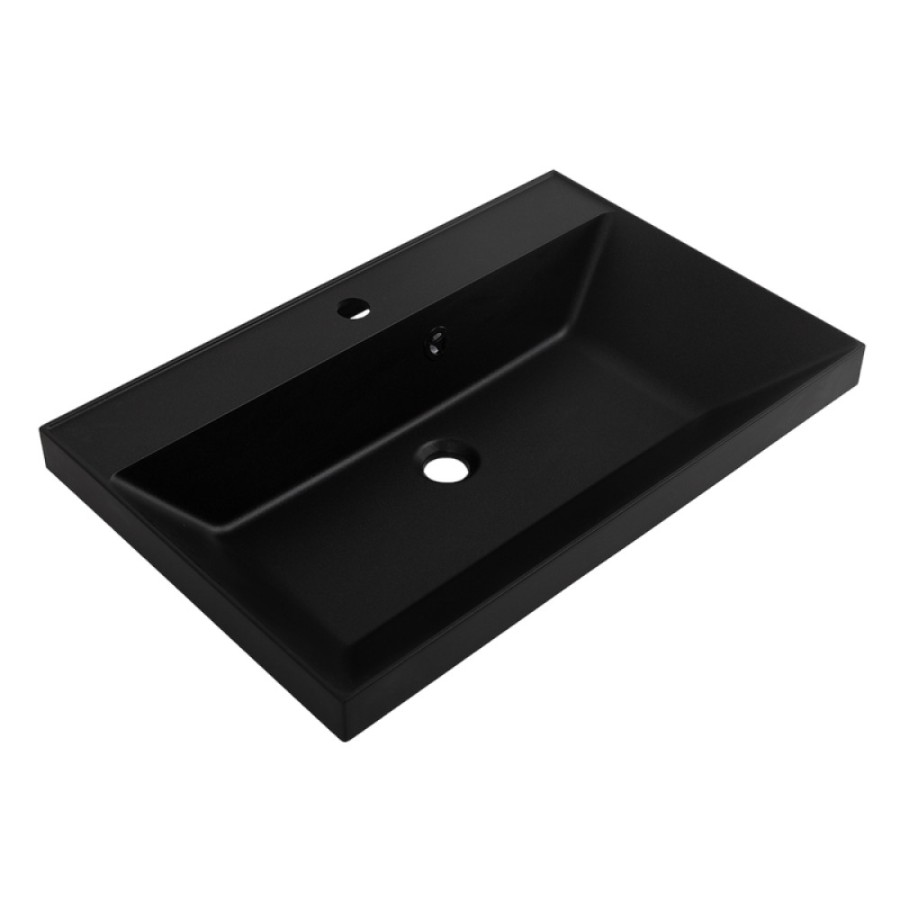 Раковина BelBagno BB700/450-LV-ART-AST-NERO, 70 см, искусственный камень, черная матовая