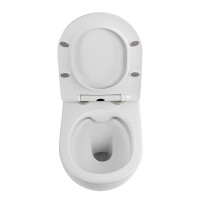 Подвесной унитаз BelBagno Uno 2.1, BB7006CHR/SC, безободковый, сиденье микролифт, белый