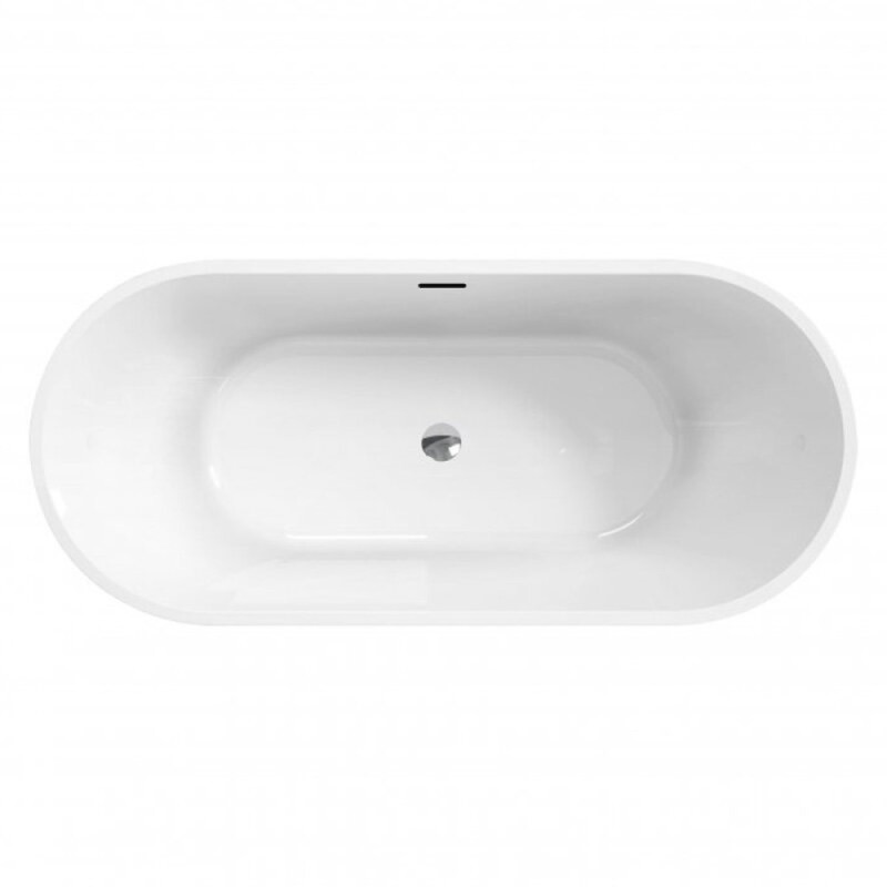 Ванна акриловая BelBagno BB701-1400-720-K, 140 х 70 см, слив-перелив в комплекте, белая