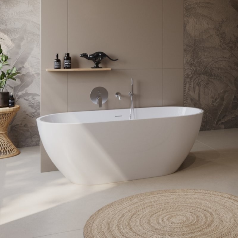Ванна акриловая BelBagno BB701-1400-720-K, 140 х 70 см, слив-перелив в комплекте, белая