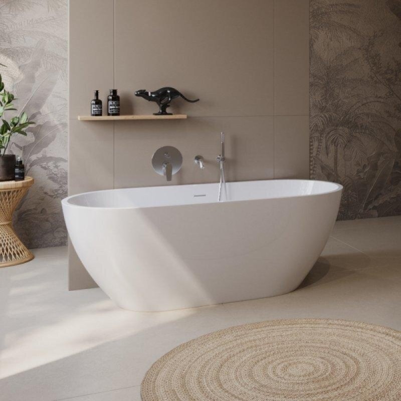 Ванна акриловая BelBagno BB701-1500-730-K, 150 х 75 см, слив-перелив в комплекте, белая