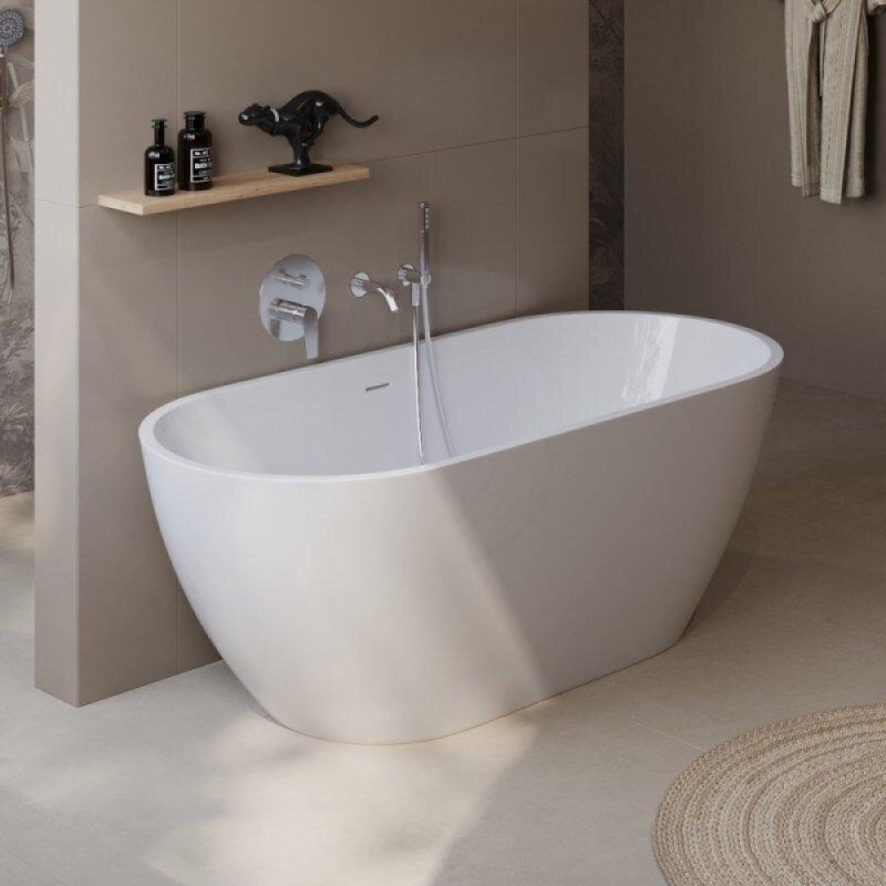 Ванна акриловая BelBagno BB701-1700-750-K, 170 х 75 см, слив-перелив в комплекте, белая